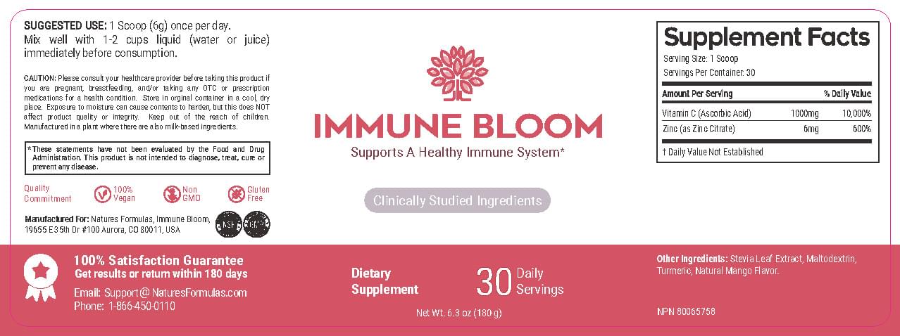 IMMUNE BLOOM Label